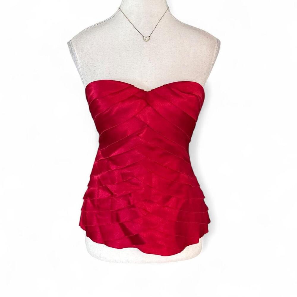 Y2K Bebe red corset strapless top size M perfect going out top super snatching